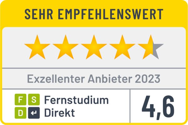 Allensbach Hochschule erhält Auszeichnung als Exzellenter Anbieter 2023 von Fernstudium Direkt