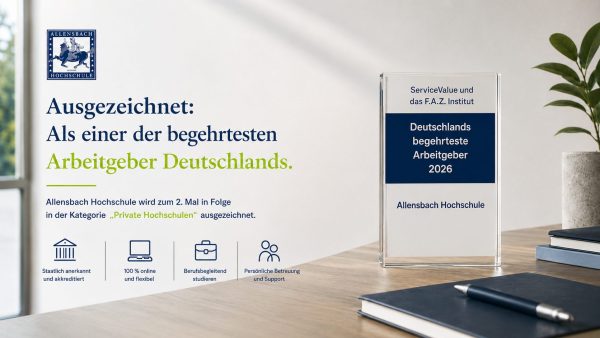 Allensbach Hochschule zum zweiten Mal in Folge als einer von Deutschlands begehrtesten Arbeitgebern ausgezeichnet